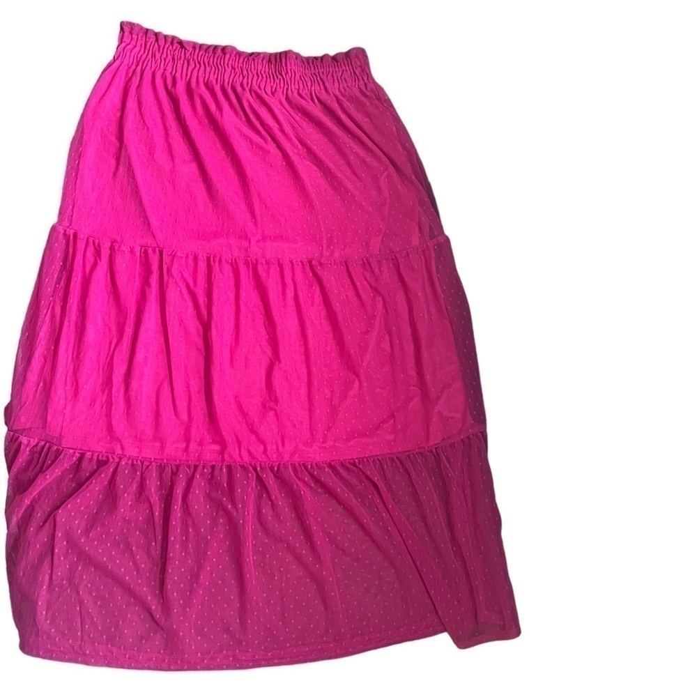 Lauren Conrad Women’s XS Barbie Midi Tiered Hot Pink Classic Dotted Tulle Skirt - Picture 3 of 9